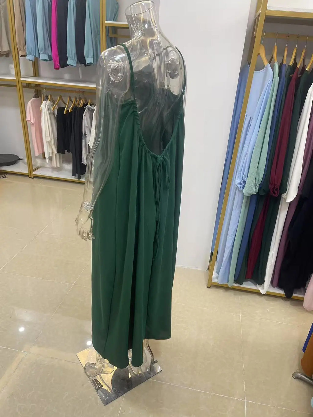 Women's Strapless Backless Loose Maxi Dress – Comfortable Sleepwear & Casual Home Dress