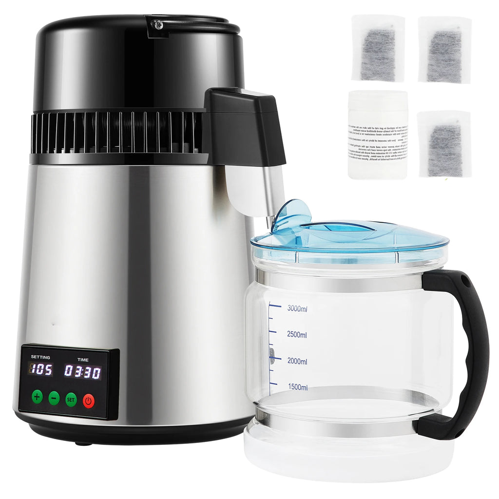 SucceBuy 4L Water Distiller Purifier Filter — Touch Screen, 5-Stage Filtration, 1L/H Distilling Speed