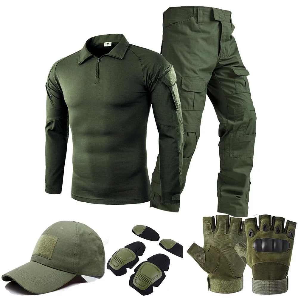 Men's Tactical Outdoor Training Suit – Hunting Shirt, Cargo Pants & Multi-Piece Uniform Set