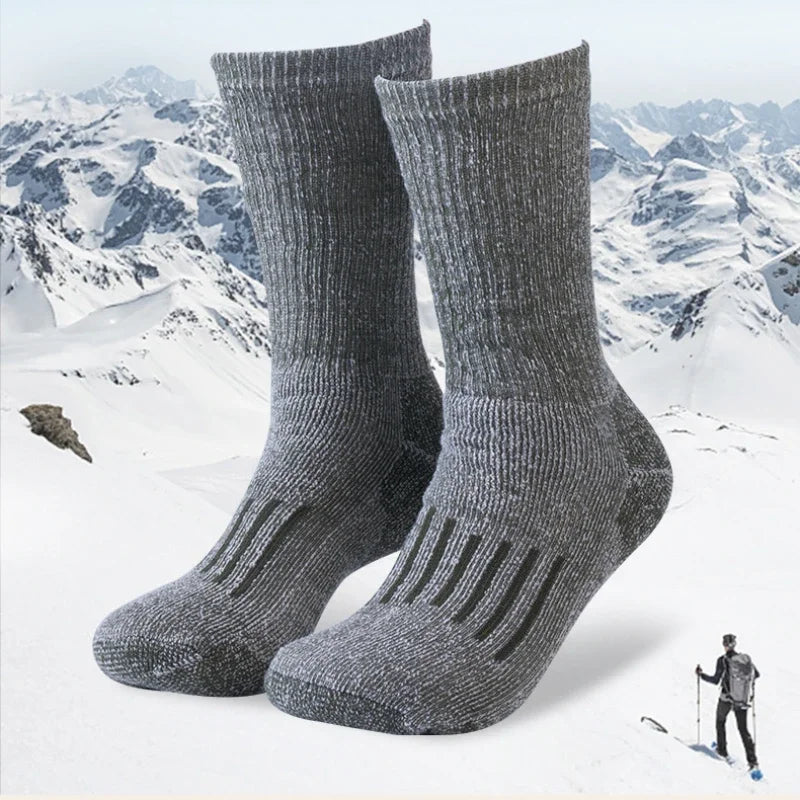 Merino Wool Hiking Crew Socks for Cold Weather