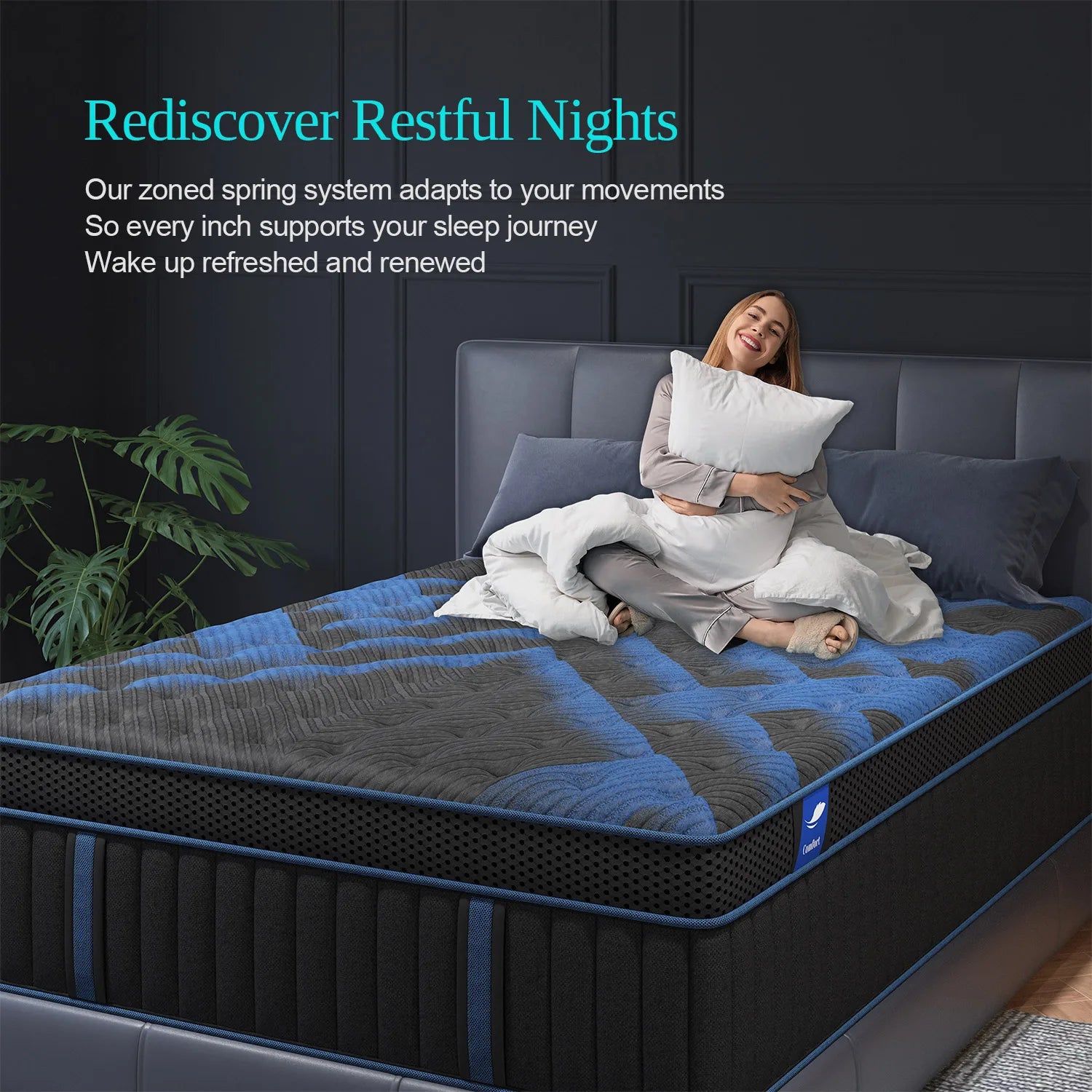 12/14 Inch Hybrid Mattress — Euro Top, Medium Firm, Memory Foam & Pocket Spring for Back & Lumbar Support (Twin to King)