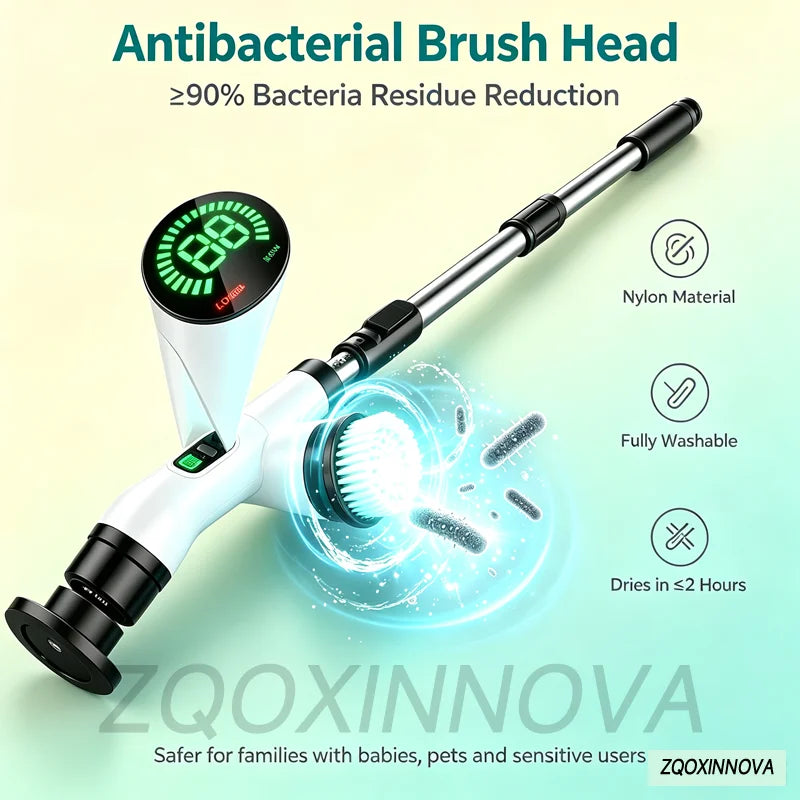 Cordless Multipurpose Spin Scrubber – Electric Cleaning Brush for Kitchen, Bathroom, Toilet & Broom