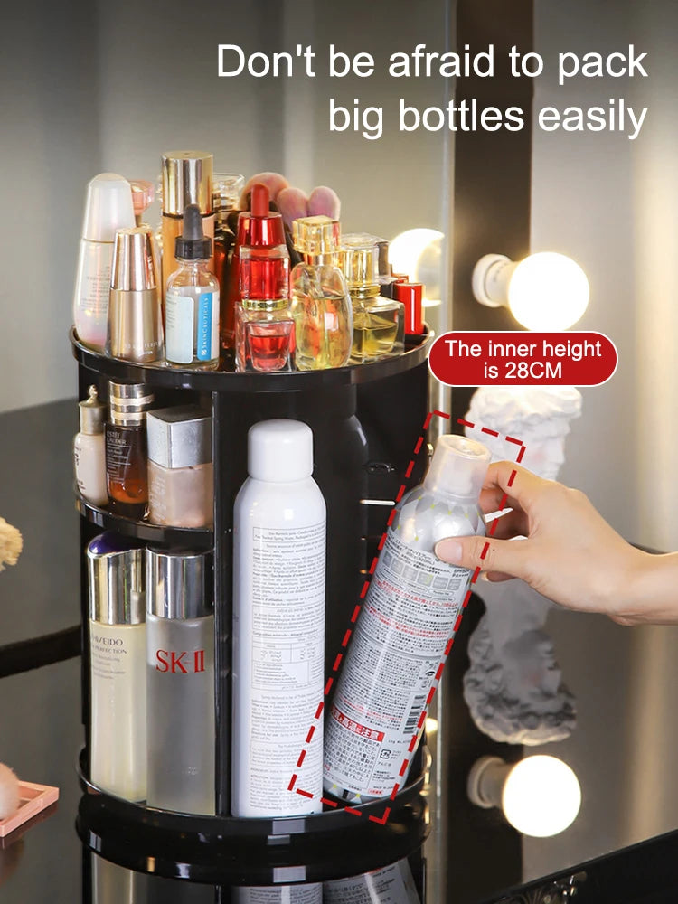 360° Rotating Adjustable Skincare Storage Rack