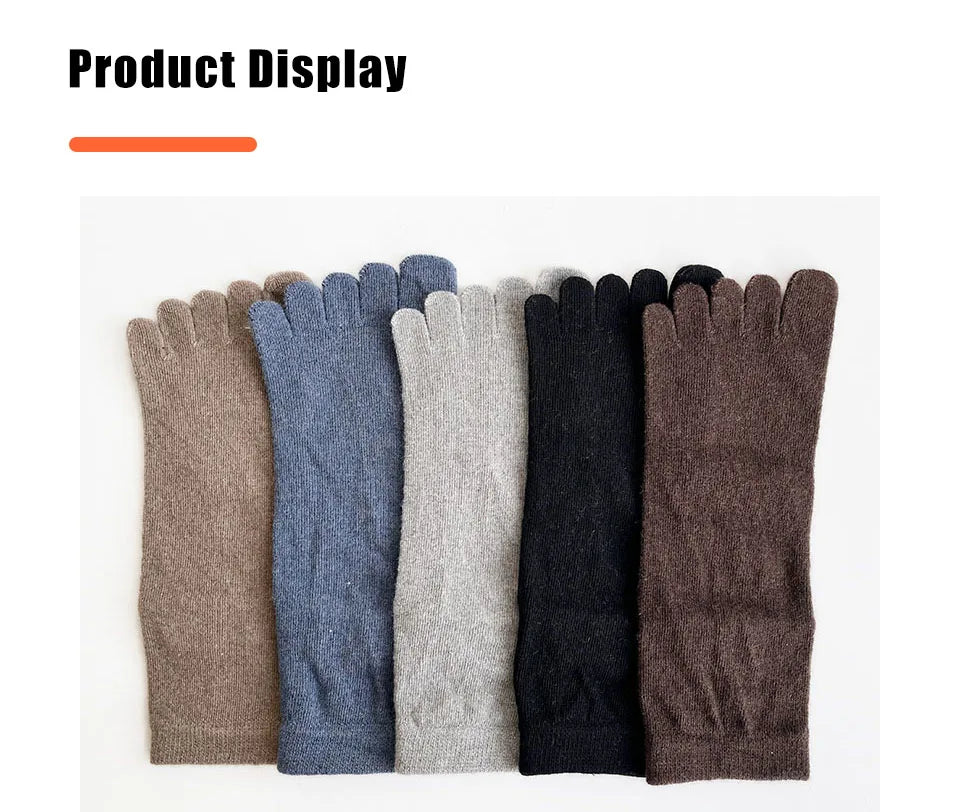 Men's Winter Five-Toe Socks, Single or 5-Pair Pack