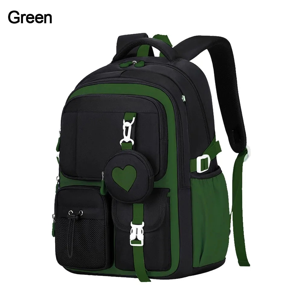 Nylon School Backpack – Multi-Pocket Everyday Bag