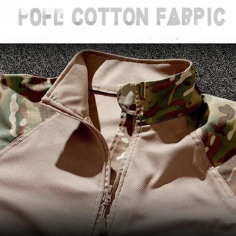 Men's Tactical Camo Combat 2-Piece Set – Waterproof Quick-Dry Hunting Training Suit