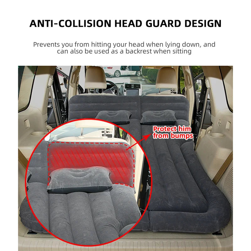 Car Air Inflatable Travel Mattress Bed — Universal Back Seat Camping Mat