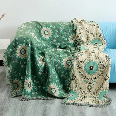 Bohemia Sofa Cover Muslin Gauze Tassel Decorative Bed Throw Blankets Quilt Home Adults Children Comfoter Bedspreads On The Bed