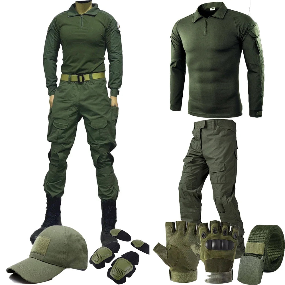 Men's Tactical Outdoor Training Suit – Hunting Shirt, Cargo Pants & Multi-Piece Uniform Set