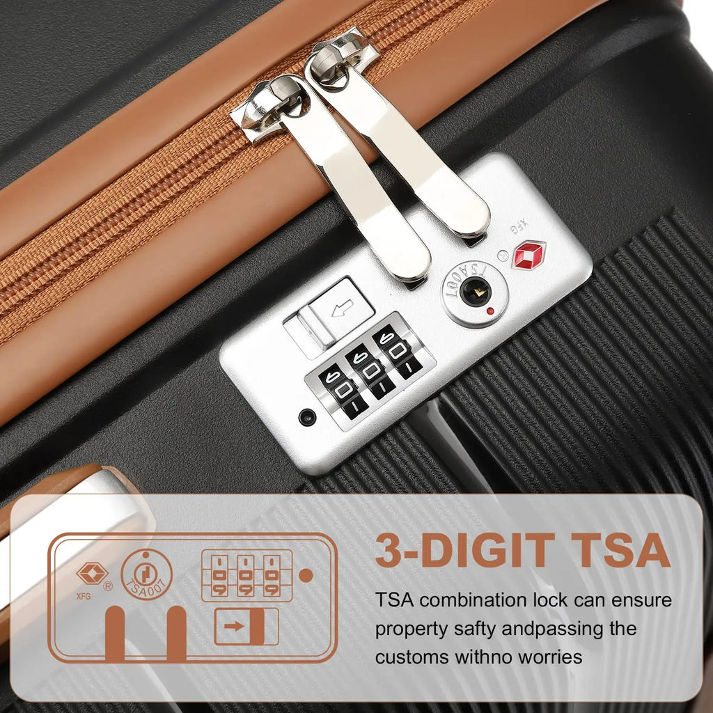 British Traveler PP Luggage – 8 Spinner Wheels & TSA Lock
