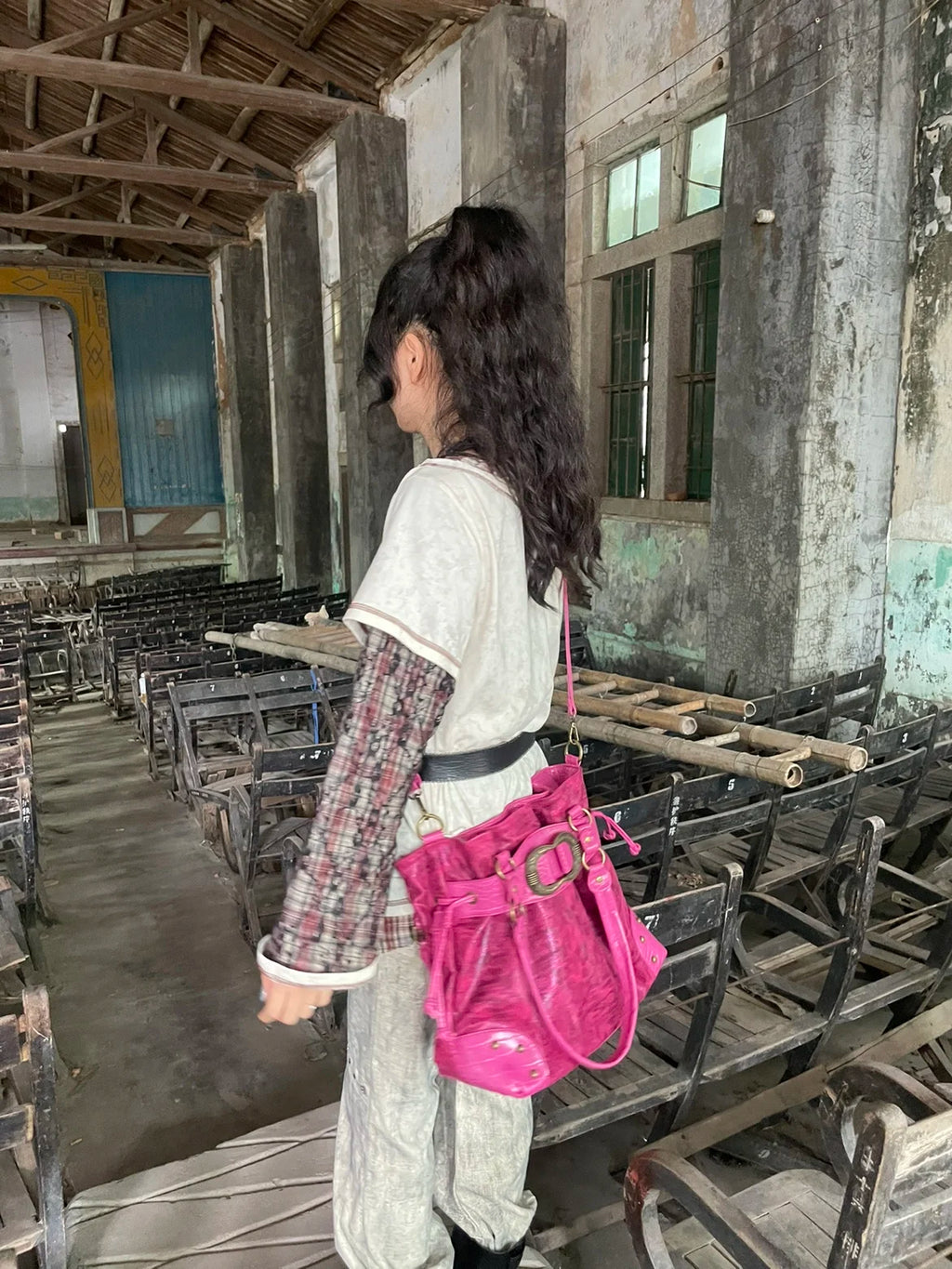 ABQP Vintage Distressed Large Capacity Underarm Tote Crossbody Bag – Designer Shoulder Handbag for Women