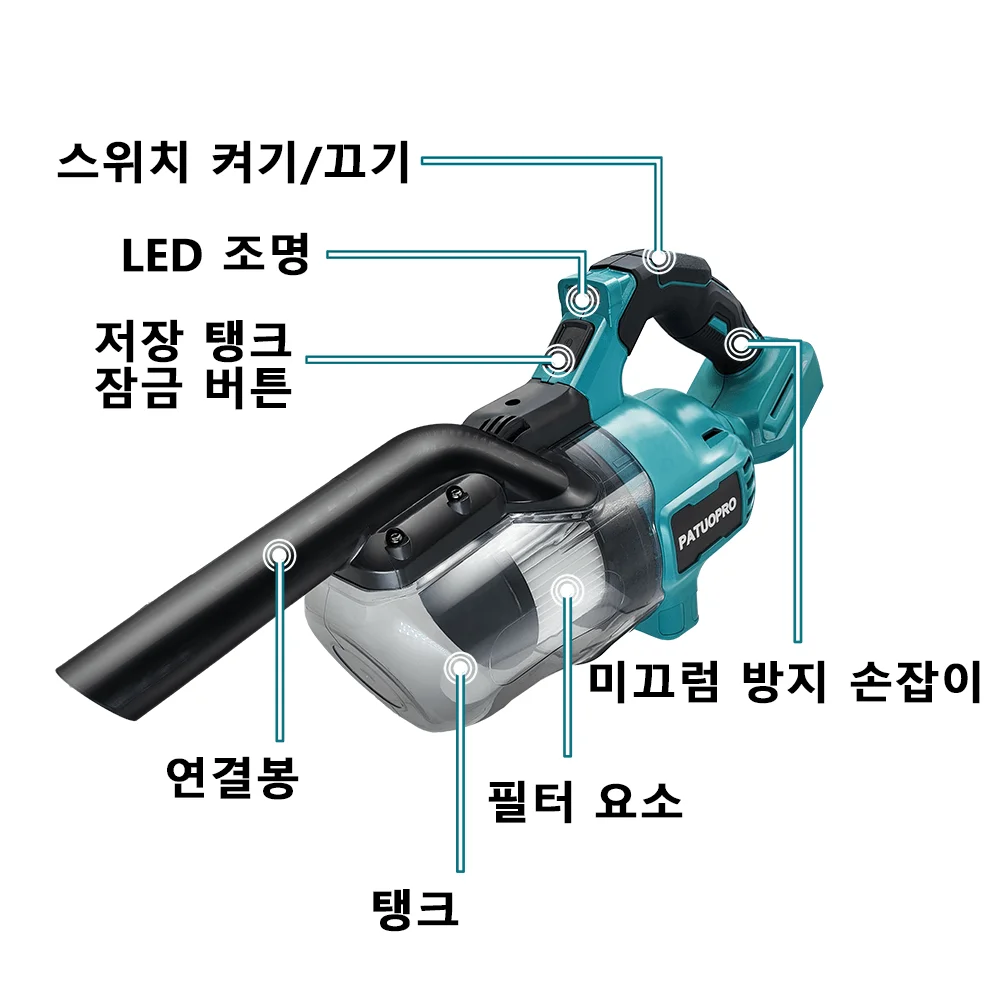 Cordless Handheld Electric Vacuum Cleaner — Makita 18V Battery Compatible, Portable for Hard Floor, Carpet, Car & Pet Hair