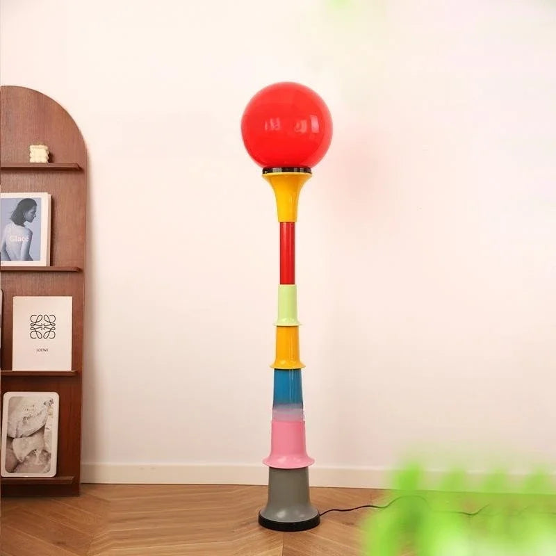 Colorful Floor Lamp – Memphis-Inspired Globe Design
