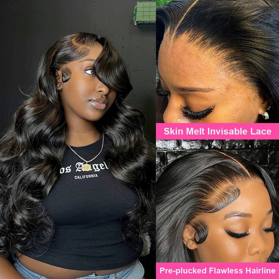 200 Density Body Wave Lace Front Wig | 13x4 13x6 360 Lace 5x5 HD Transparent Pre-Plucked Brazilian Human Hair