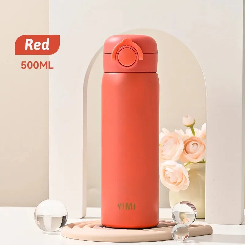 500ml 6-Layer Vacuum Thermos Tumbler – One-Touch Lid, 316 SS, Triple Seal Leakproof, Curved Spout, Soft-Touch Matte, 6 Colors