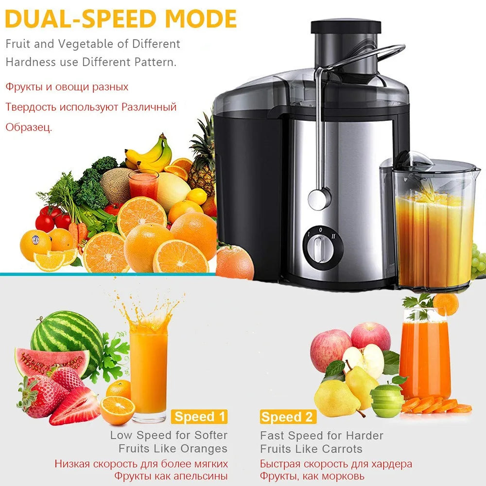 Professional Juice Extractor – Large Capacity, Automatic Slag Separation, Multi-Function Electric Juicer