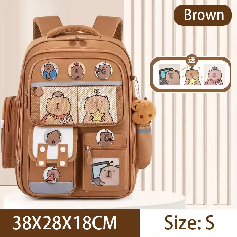 Capybara Large Capacity Kids Backpack – School Bag for Boys & Girls