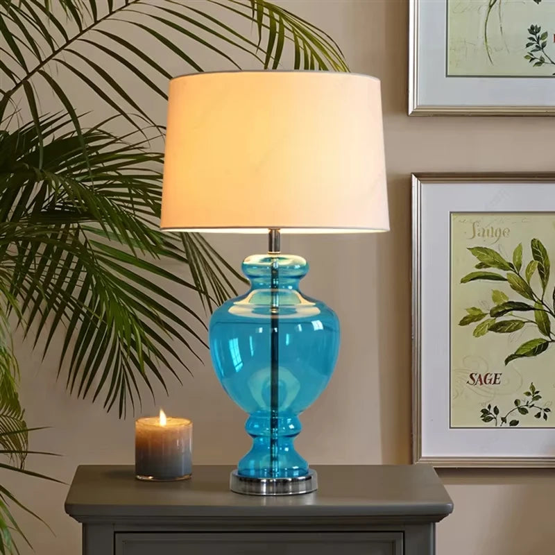 Water Ripple Table Lamp – Blue Glass Design