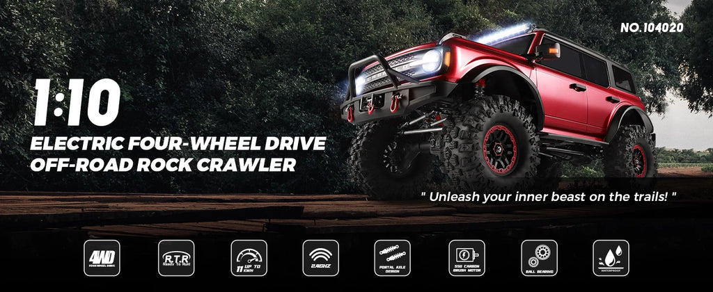 WLtoys 104020 1/10 Scale Professional 4WD RC Off-Road Crawler – 45 Min Runtime Upgrade