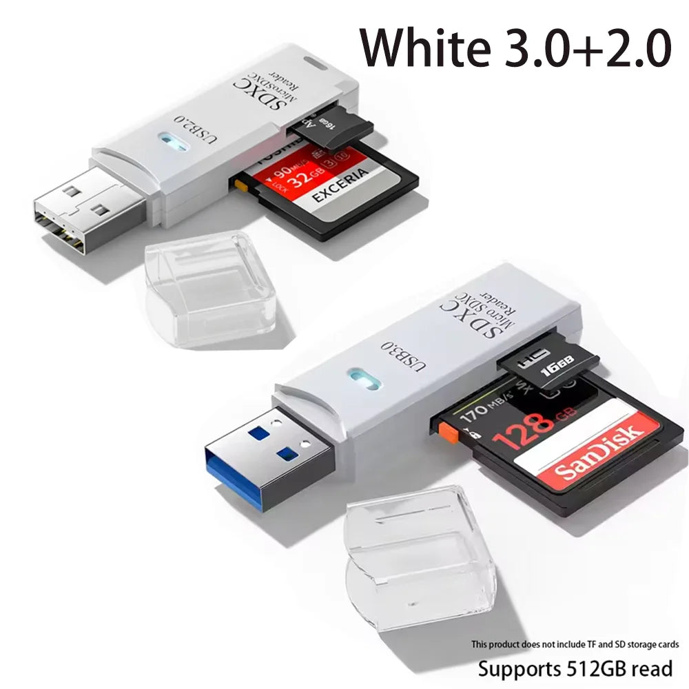 USB 3.0 Multi-Card Reader & Hub Adapter – SD, TF, MiniSD, Flash Drive for PC & Laptop
