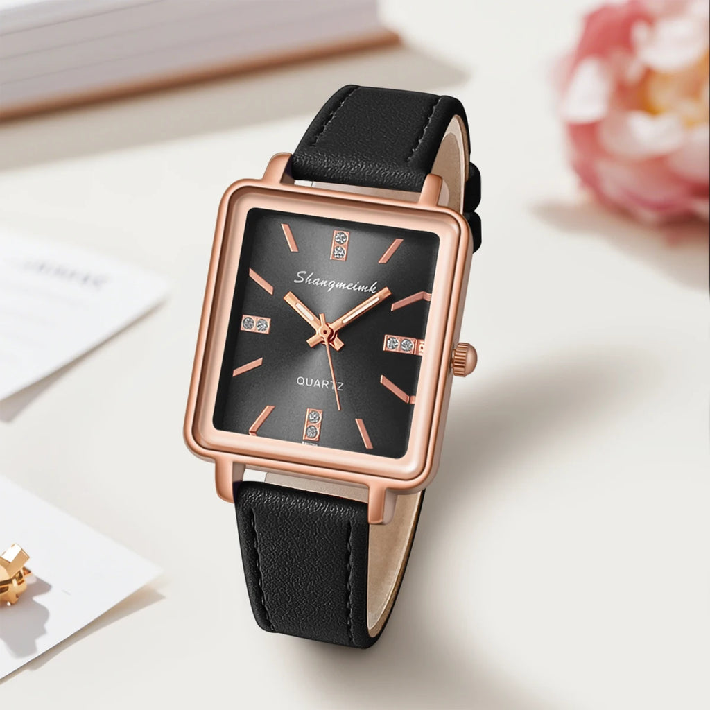 Minimalist Women's PU Leather Quartz Wrist Watch