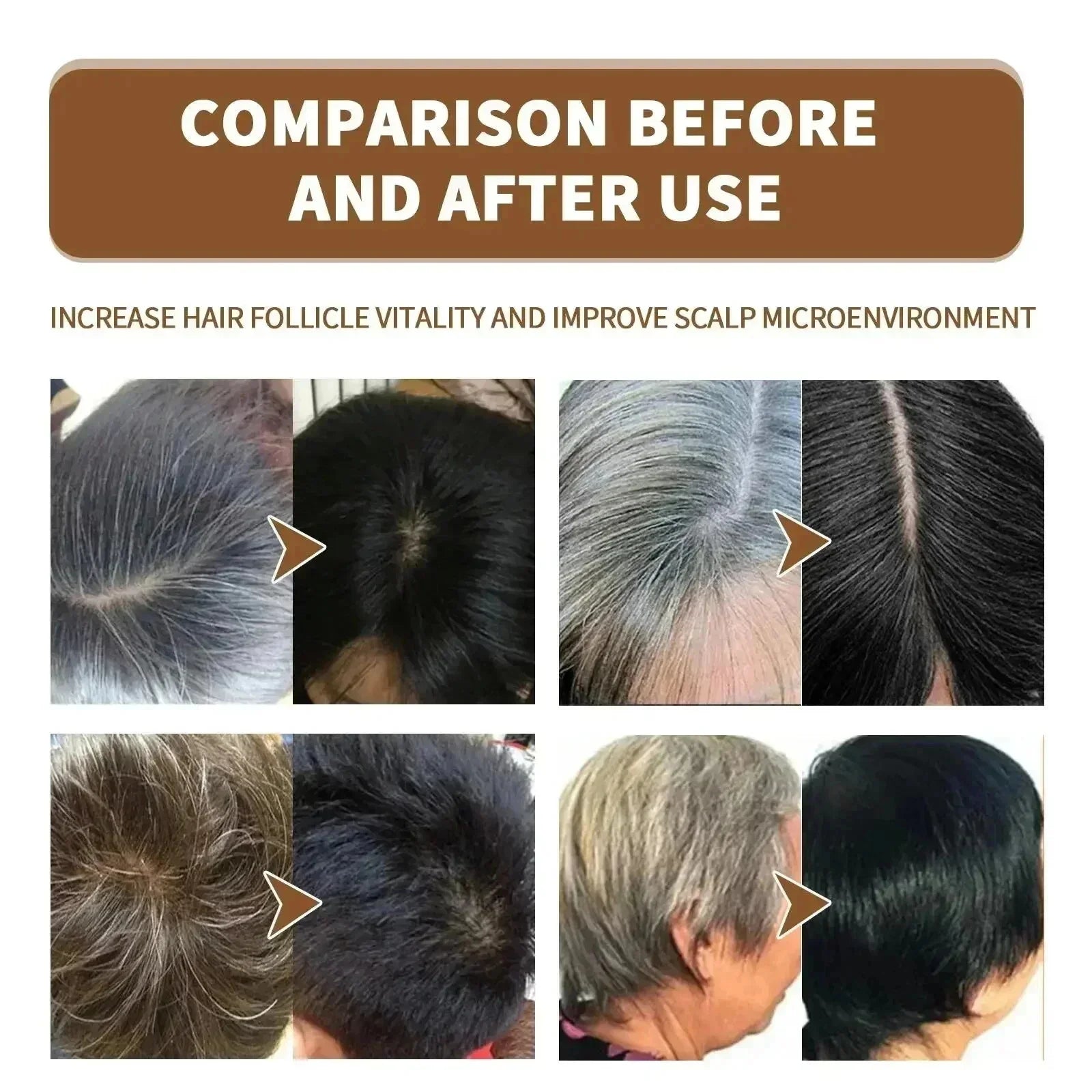 Herbal Anti-grey Treatment Hair Dye Shampoo White To Black Permanent Repair Natural Color Nourish Scalp Hair Care Products