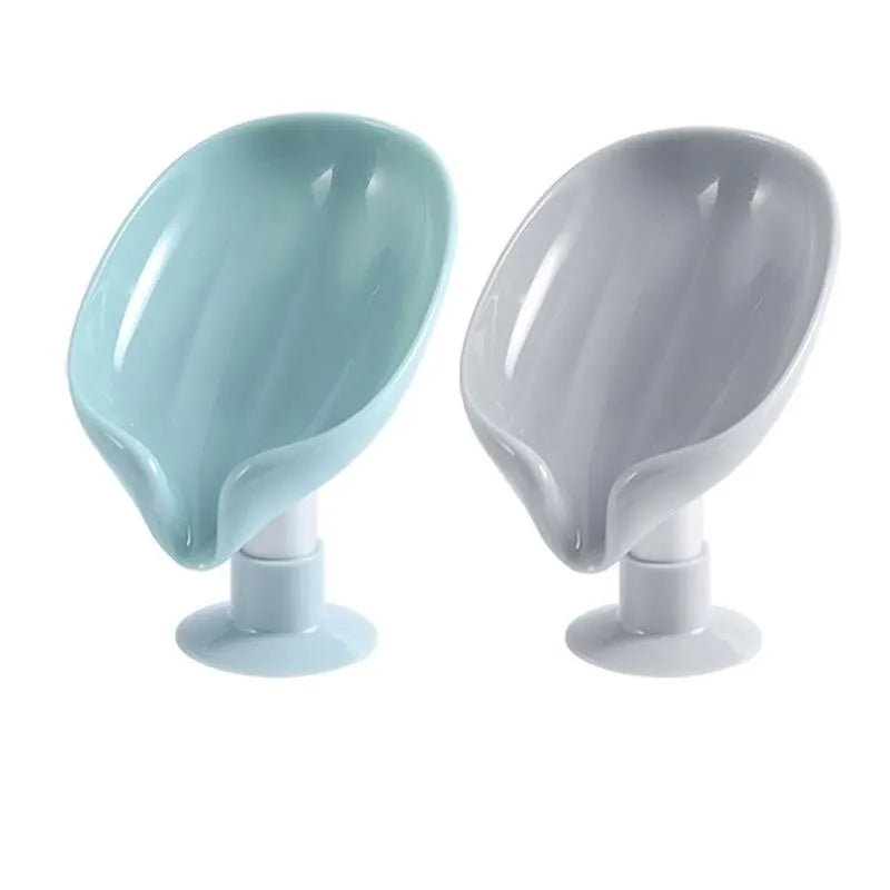 Dry Soap. Clean Bathroom. No Drilling. — Draining Soap Box Set | 2pcs, Suction Cup, Punch-Free, Self-Draining, Cute Design