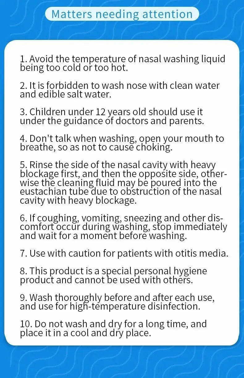 Nasal Wash Bottle 300ml – Manual Saline Nasal Rinse for Adults & Children – Rhinitis & Sinus Relief