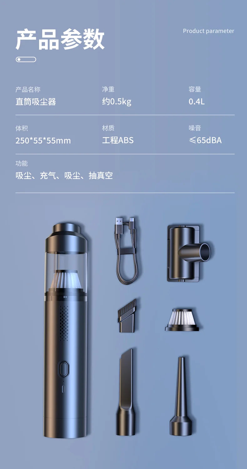 Mini Wireless Handheld Vacuum Cleaner – Powerful Suction for Car & Home Appliance Cleaning