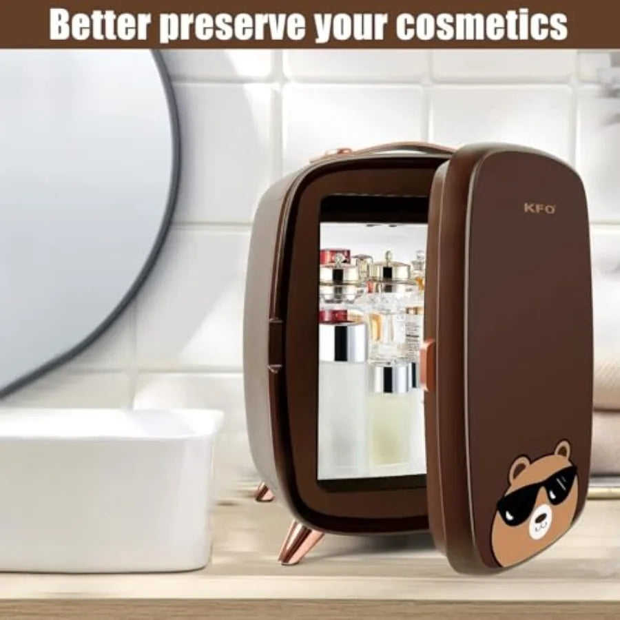 Mini Skincare Fridge 6L Ultra-Quiet — Beauty Fridge for Cosmetics & Drinks, 6°C Cooling, 20dB Silent, Adjustable Shelves & Portable