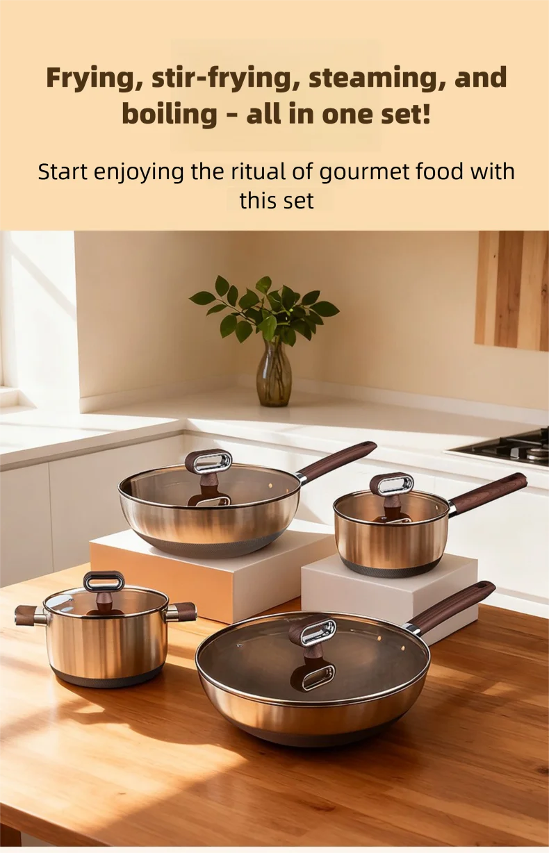 Nonstick Cookware – 32cm Wok, 18cm Milk Pot & 22cm Soup Pot