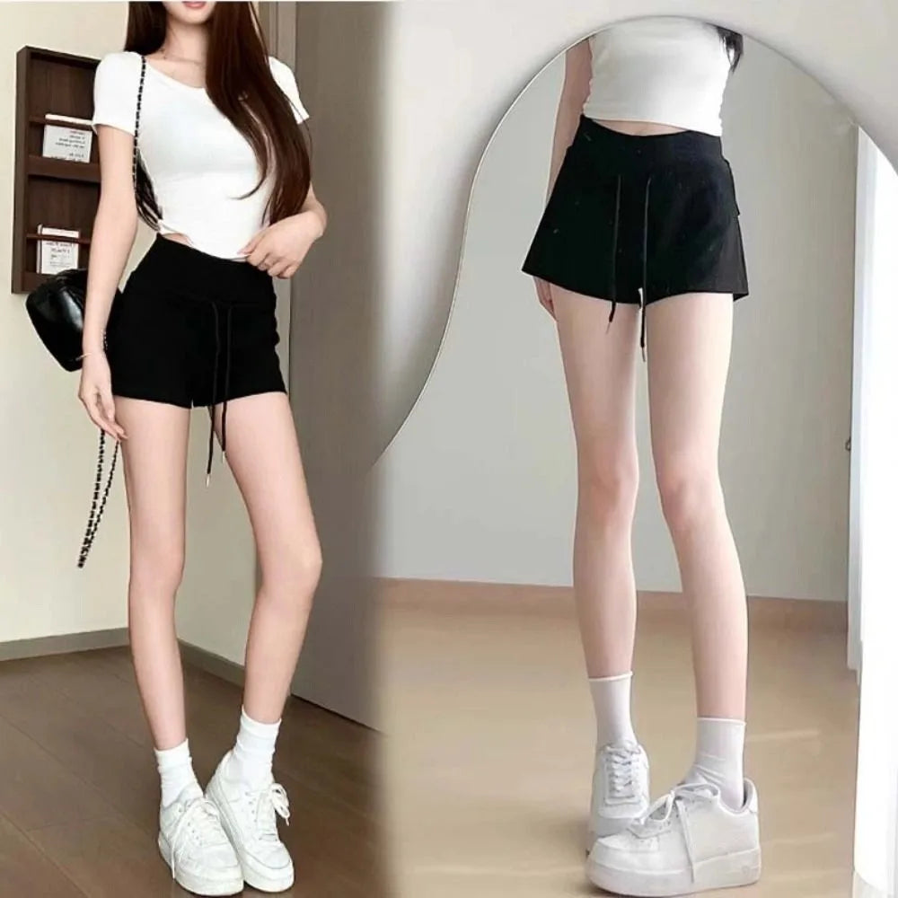 Women's Drawstring High Waist Shorts | Slim Fit Casual Summer Pajama Pants