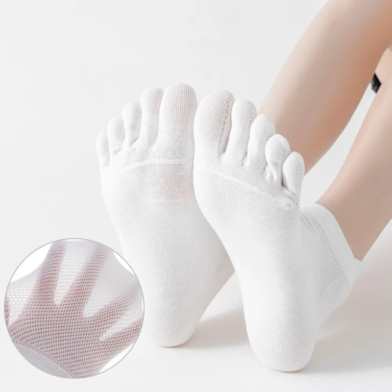 Women's Cotton Toe Socks – Breathable Mesh