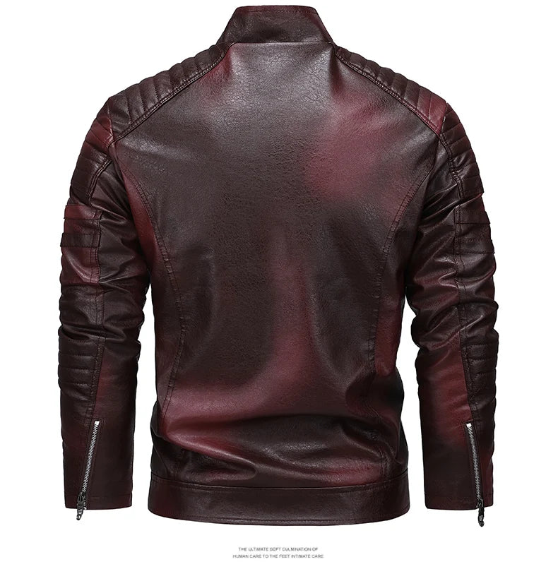 Men's Faux Leather Jacket – Slim Fit Casual Layer