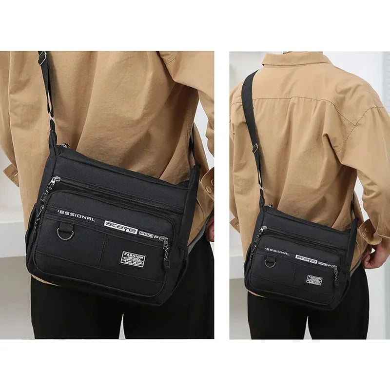 Men's Waterproof Messenger Bag – Oxford Crossbody Sling Pack for Work, Business & Travel