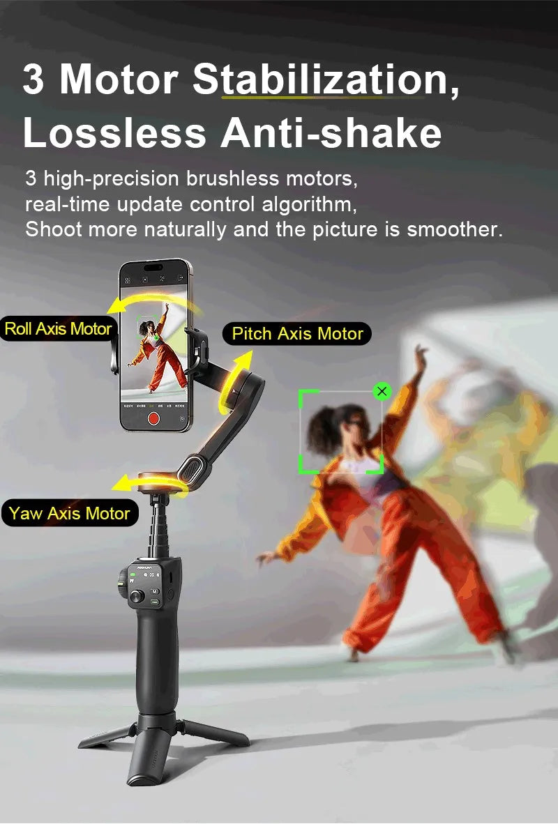 AOCHUAN 3-Axis Handheld Gimbal Phone Stabilizer — Smooth Video for iPhone & Android