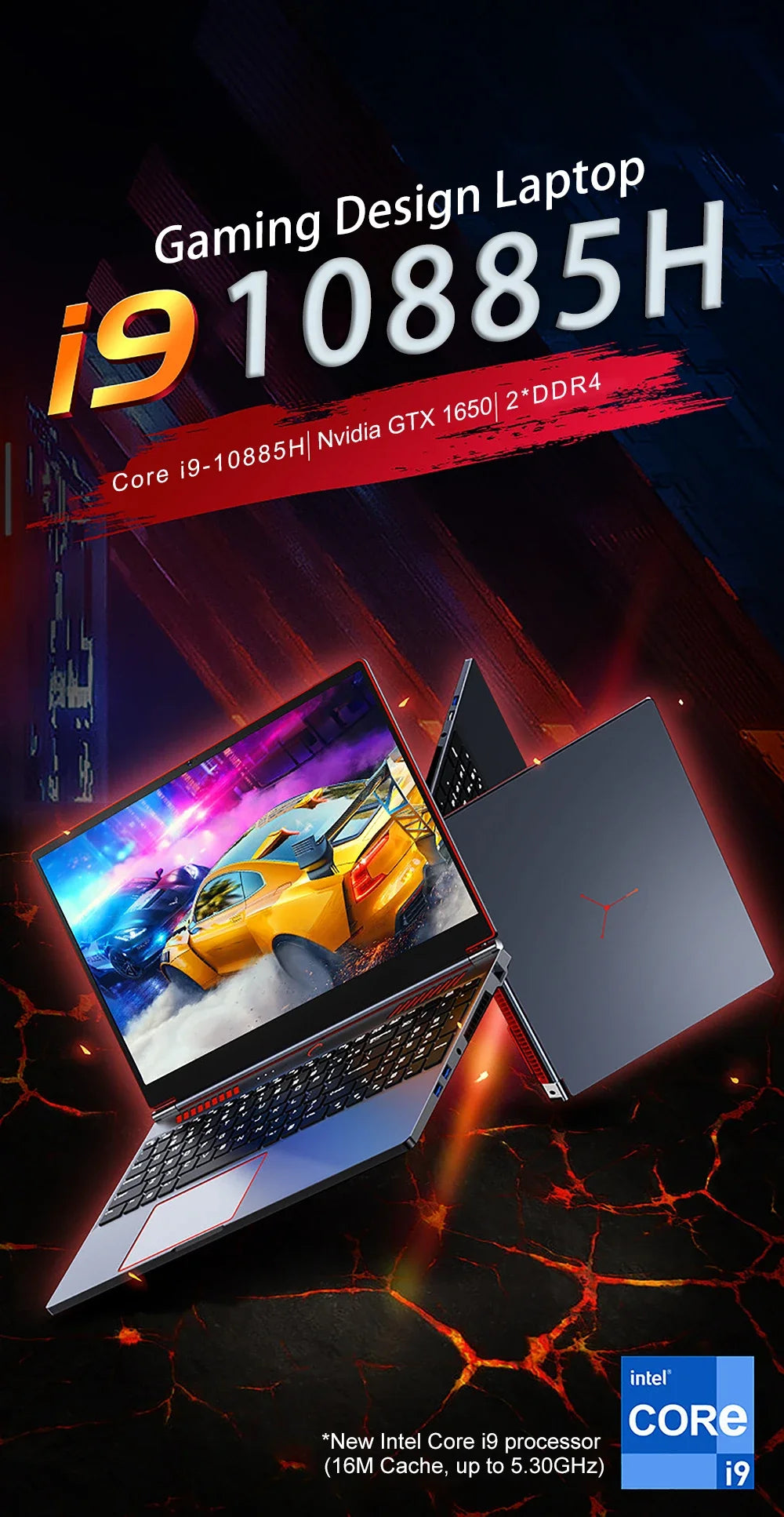 16.1" Gaming Laptop – RTX 4050 6GB or GTX 1650 4GB, Intel i9/i7, Up to 64GB DDR4, 4TB NVMe, 144Hz