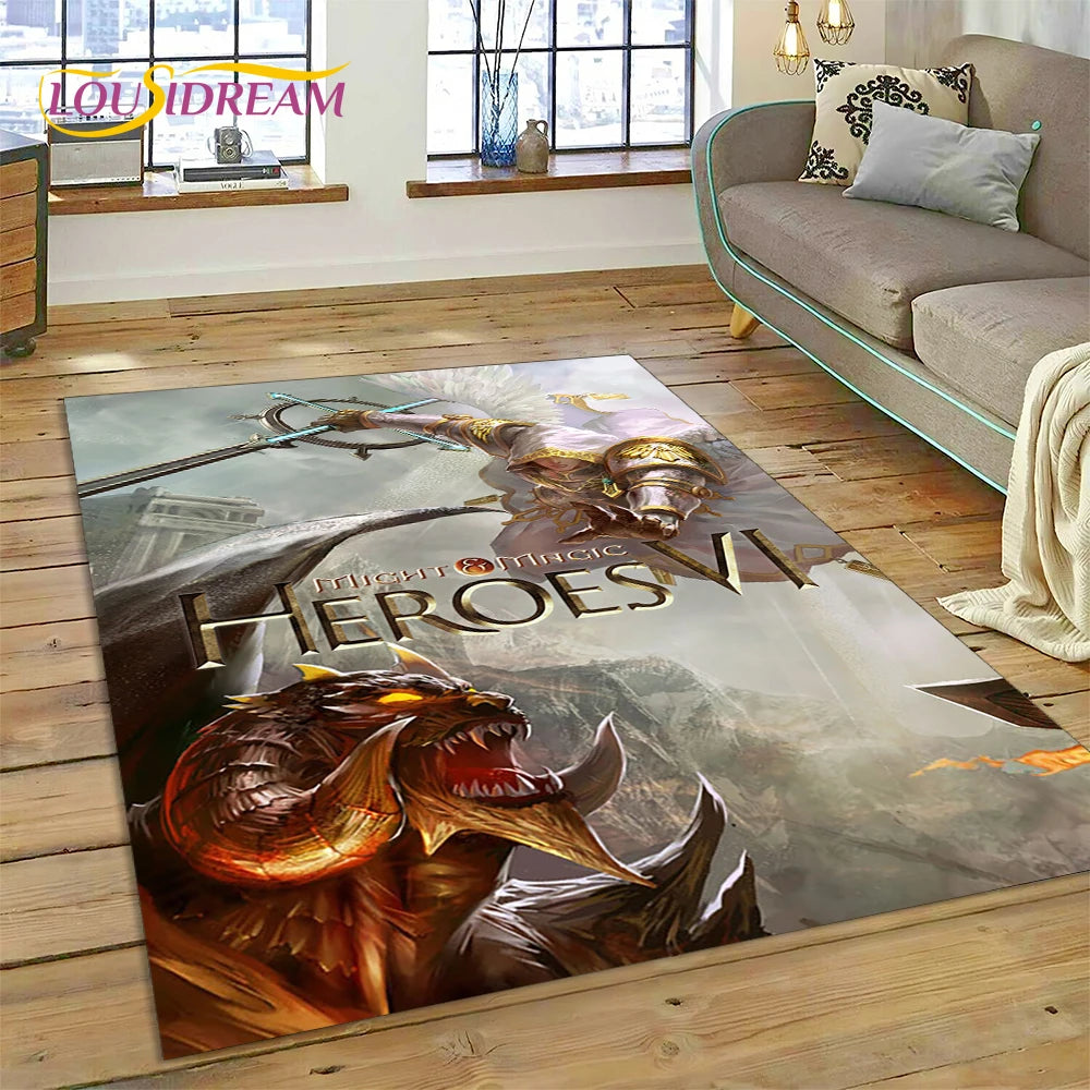 Heroes of Might & Magic Retro Gaming Rug – Non-Slip Floor Mat for Living Room, Bedroom & Sofa, 27 Designs & 9 Sizes