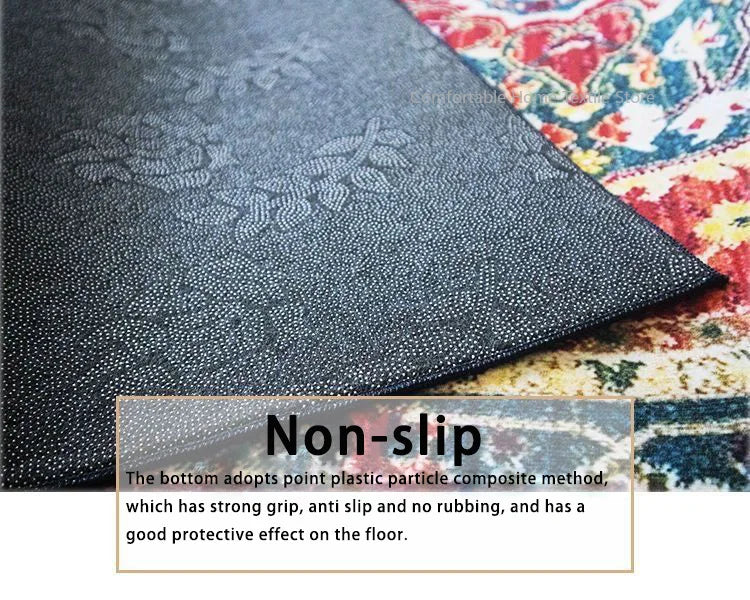 Persian Style Large Area Carpet – Retro Non-Slip Washable Rug for Living Room & Bedroom