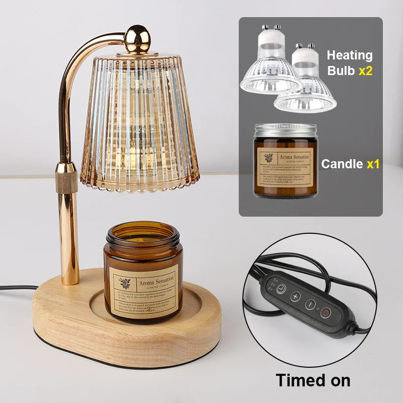 50W Dimmable Candle Warmer Lamp with Glass Shade