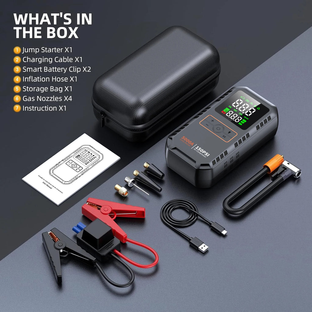 PAIVIROKU Car Jump Starter with Air Compressor