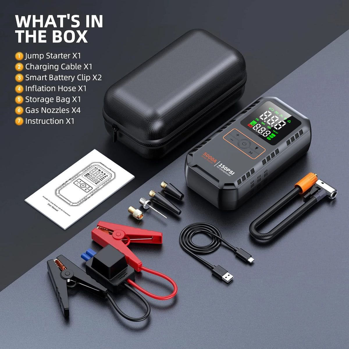 PAIVIROKU Car Jump Starter with Air Compressor