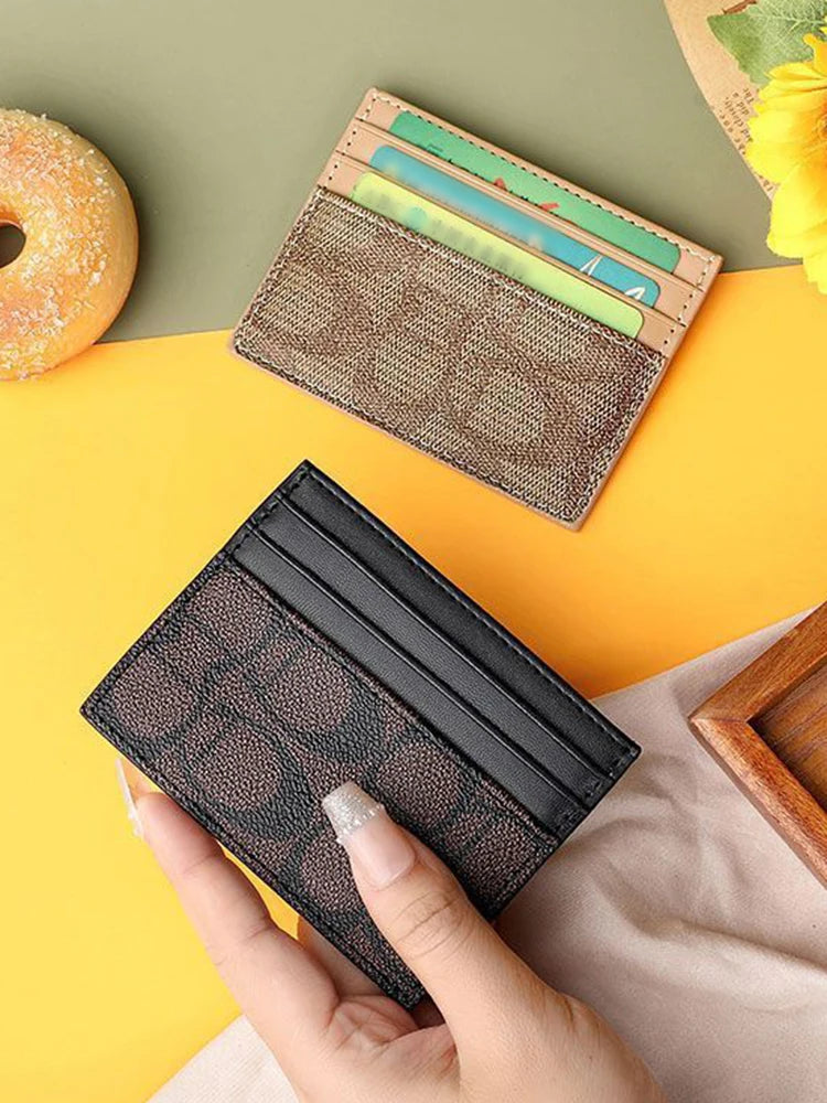 Women's Multi-Function PU Leather Card Holder Wallet – Short Coin Purse in Black & Khaki