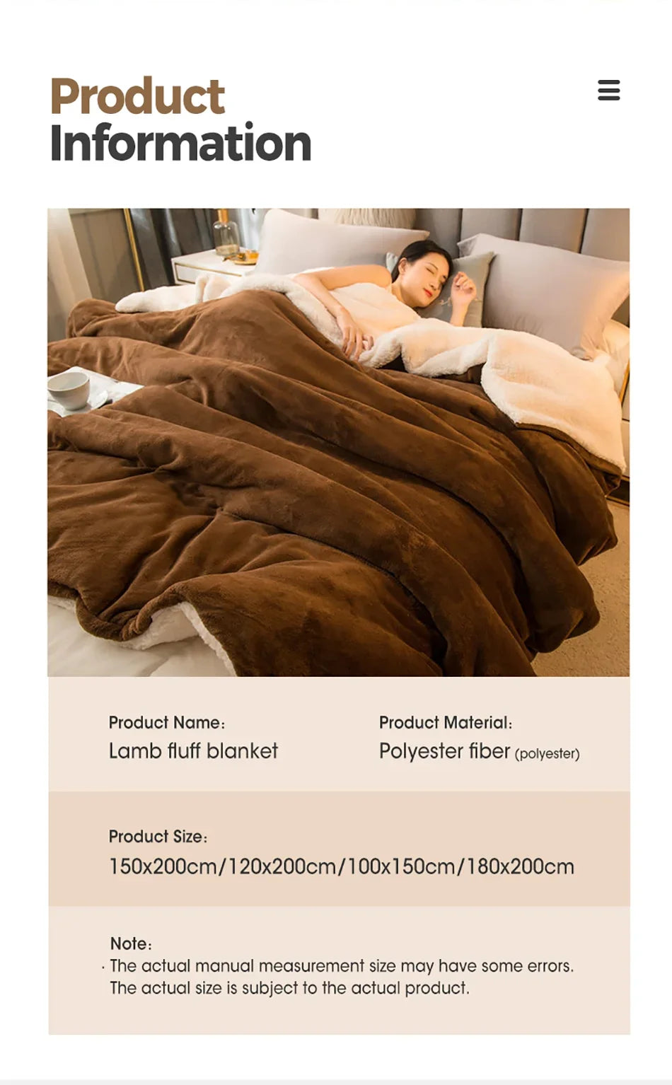 Wool Throw Blanket – Double-Sided Warm Winter Bed Blanket & Sofa Cover, Camping & Queen