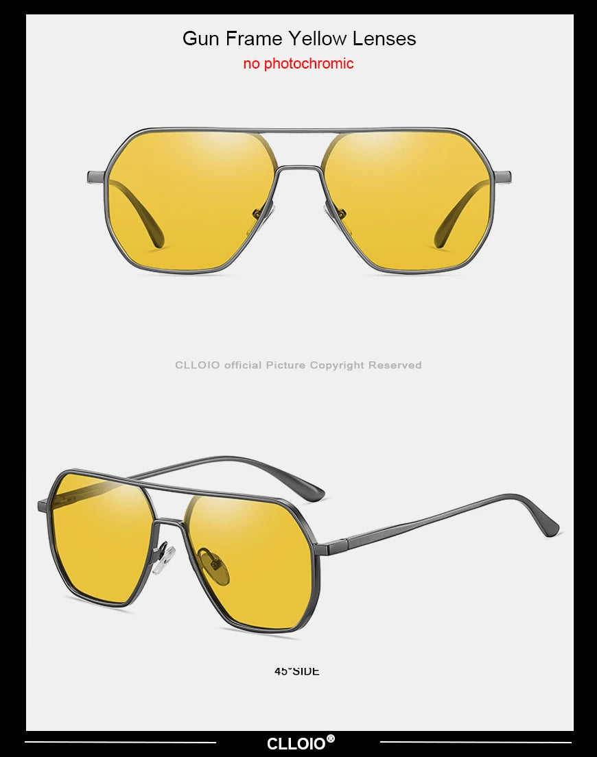 CLLOIO Anti-Glare Day & Night Vision Sunglasses | Polarized Photochromic UV400 Driving Glasses