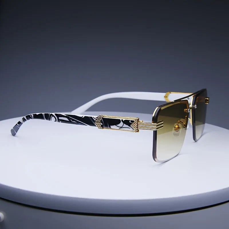 Fashion Rimless Sunglasses | Frameless Small Square UV Protection Shades for Men & Women