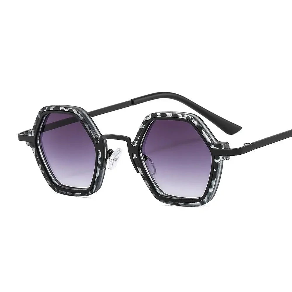 Polygon Metal Frame Square UV Sunglasses — Retro Punk