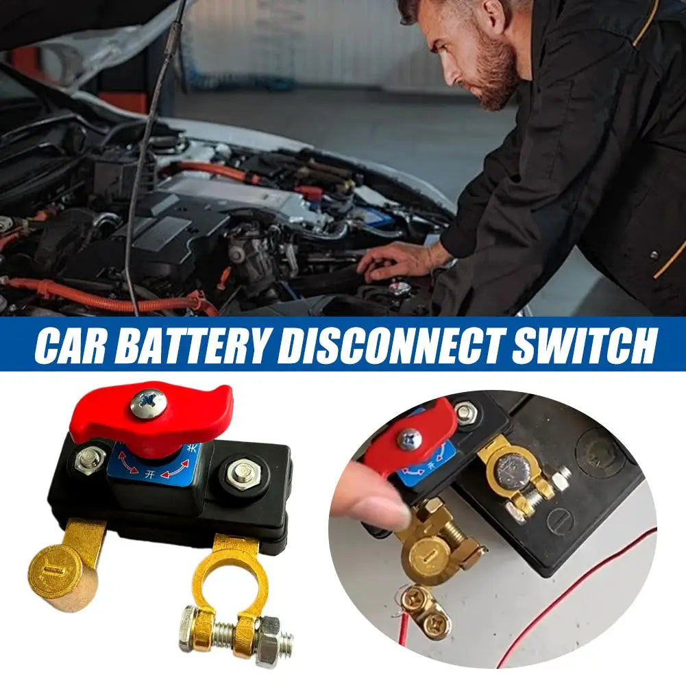 Battery Disconnect Switch 12V/24V – Car Battery Isolator Cut Off Anti-Leakage Power Shut Off for Trucks RV & Marine