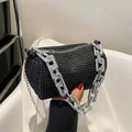 Rhinestone Glitter Mini Crossbody Bag – Chain Prom Purse Pillow Shoulder Bag for Women