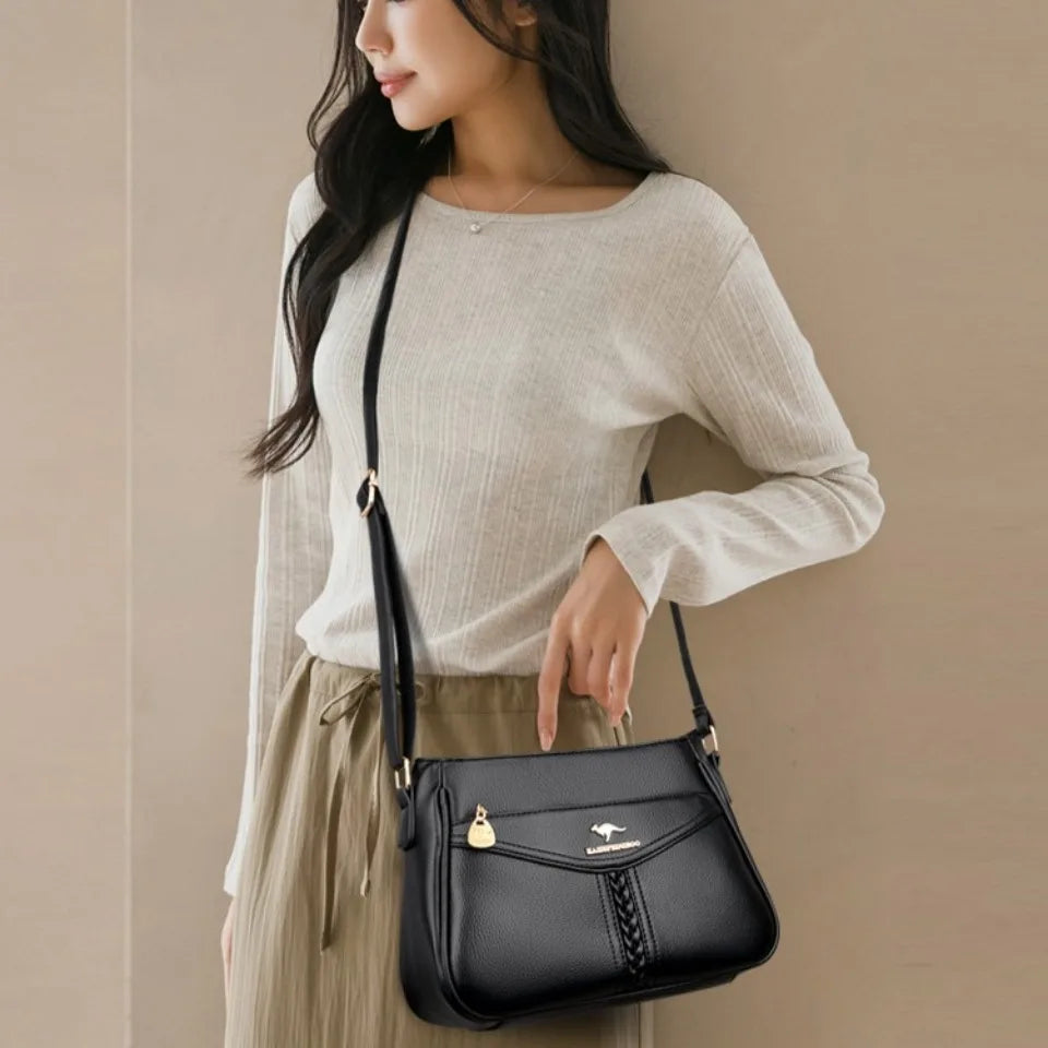VANDERWAH Luxury PU Flap Shoulder Bag – Letter & Sequin Designer Crossbody Handbag for Women
